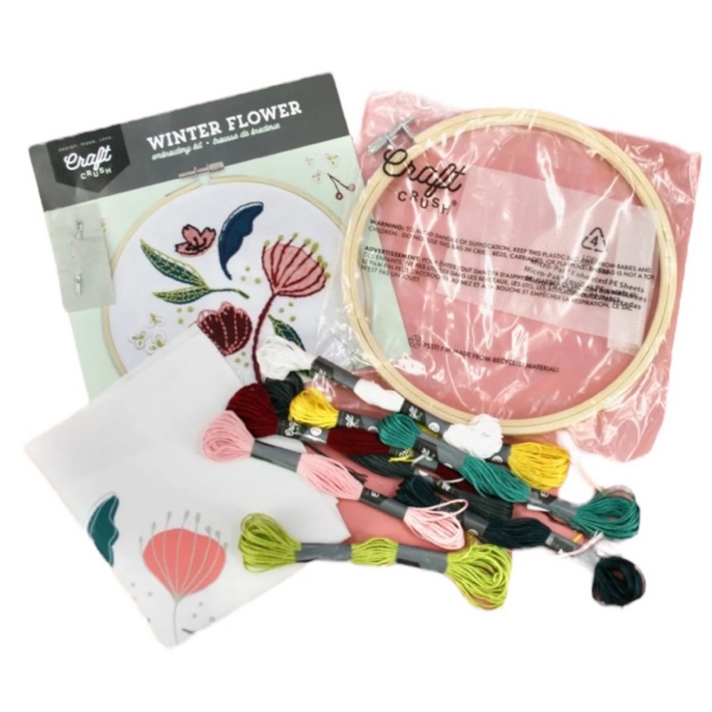 Craft Crush - Winter Flower Embroidery Kit